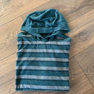 Green/gray striped hoodie